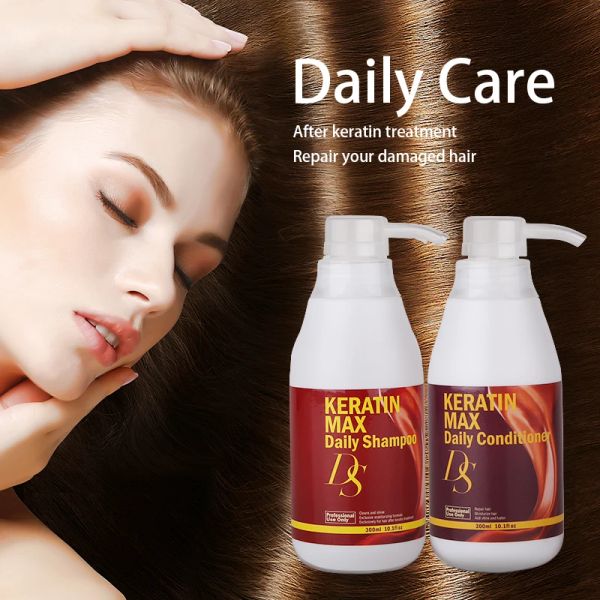 Tratamentos de cabelo shampoo diário e condicionador diário 300ml ds suave seco danificado efervescente produtos de cuidados com o cabelo cheiro de chocolate frete grátis