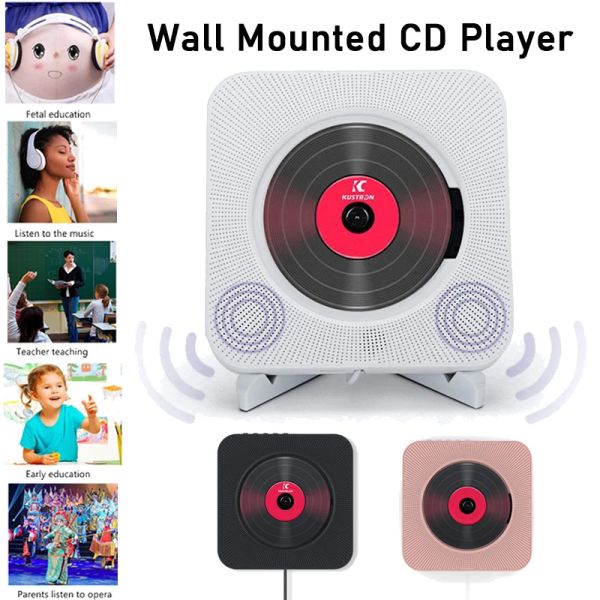 Lautsprecher Wandmontierter CD-Player, unterstützt Bluetooth, USB-Disk, FM-Radio, TF-Karte, tragbarer CD-Musik-Player mit Fernbedienung, eingebauter Lautsprecher