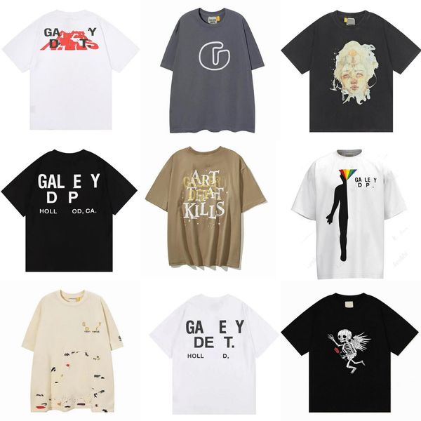 GalleryDept Camisas Gallarys Camisa Depts Camisetas para Homens Verão Tees Mens Mulheres Designers Soltos Tops Casual Departamento Street Shorts Manga Dívida Profundidade Camisetas XX