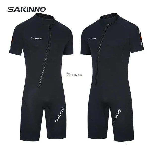 Muta in neoprene da 2 mm Tuta a maniche corte Protezione solare Caldo surf Snorkeling Nuoto Muta da sub Costume da bagno addensato 240321