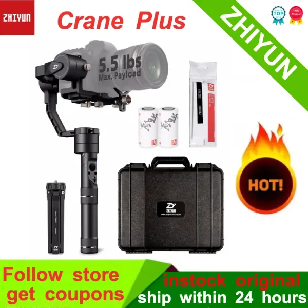 Heads ZHIYUN Ufficiale Crane Plus Stabilizzatore cardanico portatile a 3 assi per fotocamera DSLR Mirrorless per Sony A7/Panasonic LUMIX/Nikon J/Cano