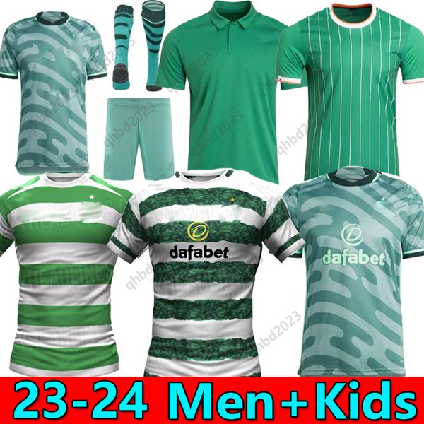 S-4xl 23 24 Celti McGregor Maglie da calcio di distanza terzo KyoGo Edouard 2023 Elyounoussi Ajeti Christie Oriley Griffiths Forrest Men Kit Kit Uniforms Shirt da calcio 2024