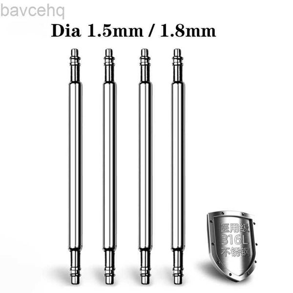 Pulseiras de relógio 10 peças de pulseira de mola de 1,5 mm / 1,8 mm de diâmetro, acessórios de pino de conexão 16 mm 18 mm 19 mm 20 mm 21 mm 22 mm 24 mm 26 mm 28 mm pulseira de relógio biela 24323