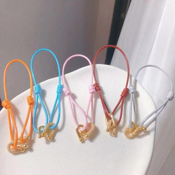 Braccialetti a maglie Bracciale portafortuna regolabile con zirconi di lusso lucidi per regali di festival per donne e uomini