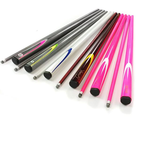 Professionelle Billard-Pool-Carbon-Queues, bunt, 12 Snooker-Billard-Queue-Sticks, 9,5 mm kleiner Kopf, schwarz, acht Queues 240311