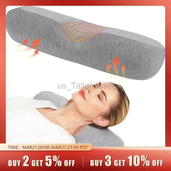 Travesseiros massageadores de pescoço, travesseiro de espuma viscoelástica, almofada cervical ortopédica, ergonomia, travesseiro de massagem para dormir, alívio da dor no pescoço, almofada de recuperação lenta, roupa de cama 240322