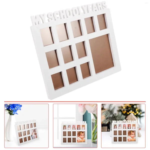 Quadros Estudante Po Frame Home Decor School Picture Kids Meu primeiro ano de bebê PVC plástico para suportes montados na parede