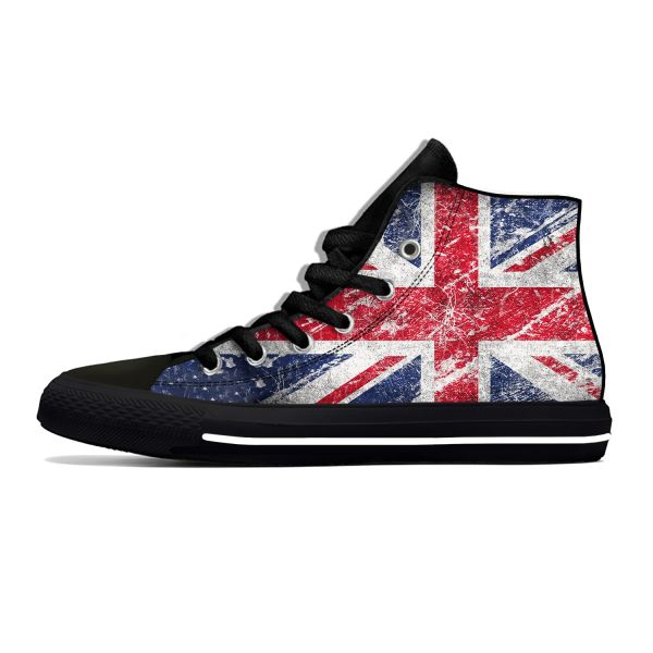 Sapatos Hot Summer Grã -Bretanha Britânica UK Flag União Jack Jack Reino Unido Sapatos Casuais Top Men Women Women Sneakers Classic Board Shoes