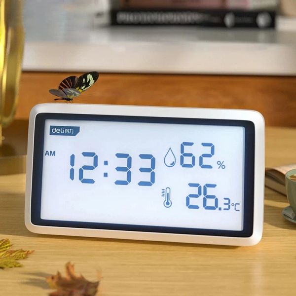 Steuern Sie die neue elektronische Xiaomi-Thermometer-Hygrometer-Wetterstation mit hoher Präzision und Tischuhrfunktion. Mini-Thermometer-LCD