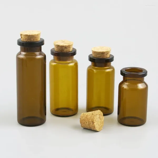 Aufbewahrungsflaschen 500 x 5 ml, 6 ml, 7 ml, 8 ml, 10 ml, 15 ml, 20 ml, 35 ml, 50 ml, leere Braunglasflasche mit Korken, 1/2 Unze braune Fläschchenbehälter