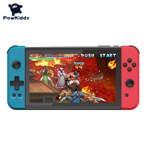 Jogadores NOVO POWKIDDY X70 7 polegadas Retro Handheld Game Console para PS1 FC Video Games Dual Joystick MP4 Player HD TV Out Gaming Box Presentes