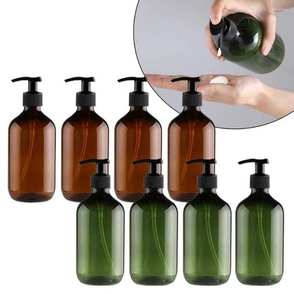Sıvı Sabun Dispenser 4pcs Yeniden Kullanılabilir El Pompası Banyo Duş Jel Şampuanı 500ml Doldurulabilir Konteyner Ev Malları