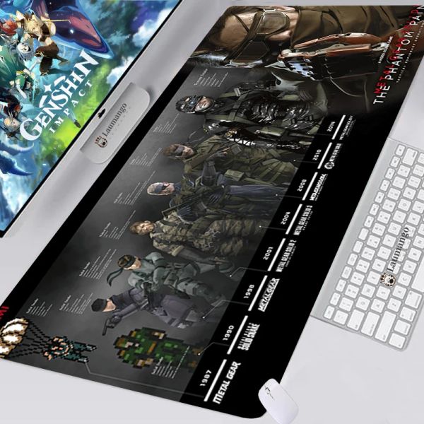 Pads Mauspad Metal Gear Solid Teppich Gaming Zubehör Tisch Gabinete Gamer Varmilo Tastatur Schreibtisch Matte Genshin Impact LOL Mousepad