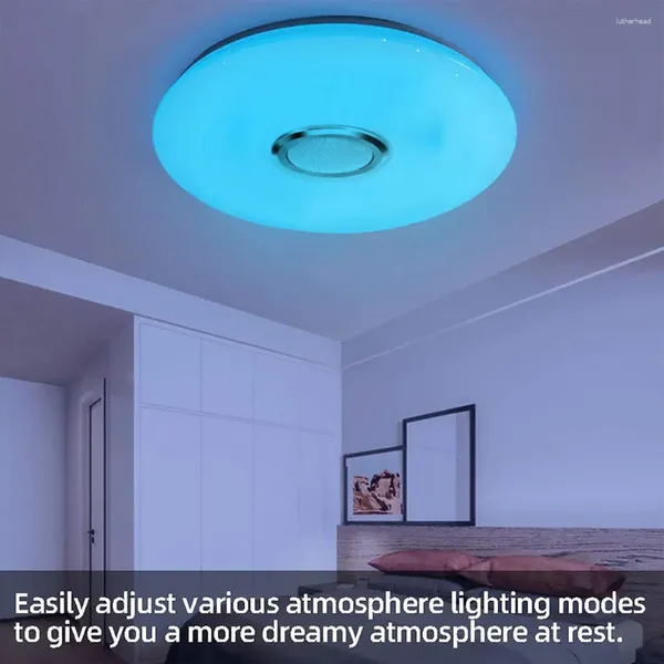 Luzes de teto rgb led luz app controle bluetooth-compatível lâmpada moderna regulável inteligente com alto-falante 2800k-6500k