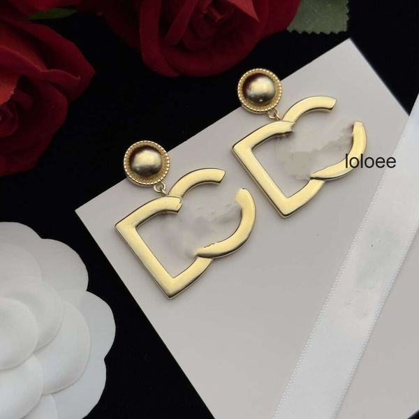 Dolche Gabana 2023 Delicados Senhoras Designer Brincos Studs G Letras D Jóias Pingentes de Cristal Coloridos Banhado A Ouro 18K Anti Alergia Mulheres Ear Clip Designer NDMY