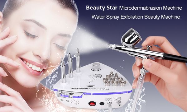 Macchina per dermoabrasione con microdermoabrasione a diamante con nebulizzazione di acqua nebulizzata Aspirazione Esfoliazione Massaggio Cura del viso Strumento di bellezza