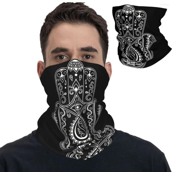Eşarplar Hamsa kötü göz bandana boynu gaiter el bohem maskesi eşarp çok kullanımlı bisiklet erkekler için kadınlar yetişkin kış