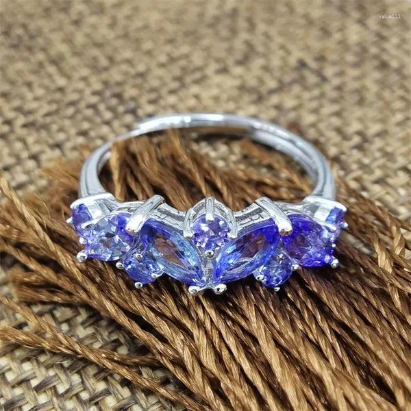 Anelli a grappolo che vendono anello in argento per donna con pietra tanzanite naturale 3 6mm Regalo donna Incontri