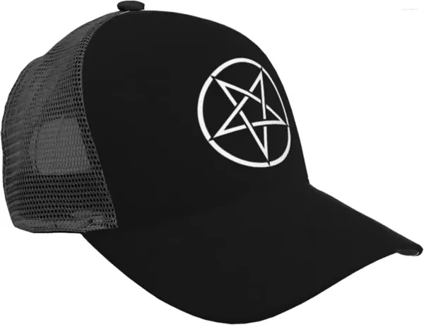 Ball Caps Pentagram Trucker Hat - Açık havada erkekler veya kadınlar için örgü beyzbol snapback kapağı