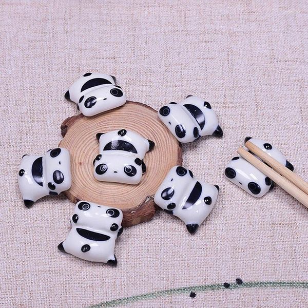 Bacchette Poggia-bacchette Simpatico cartone animato Panda Supporto in ceramica Supporto pratico Stoviglie da cucina alla moda Cinese giapponese