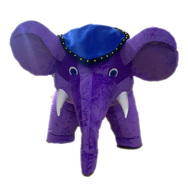 Costumi mascotte Realistico 4 gambe indossabile elefante viola vestito Iatable adulto costume completo calpestabile per l'intrattenimento dei personaggi