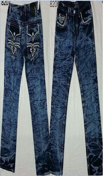 New Hip Hop Moda Mens Rock Revival Jeans Shorts Clássico Denim Calças Designers Calças Casuais Calças Retas Jean Mens Robin Biker Je7959183