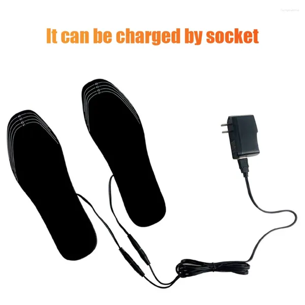 Calzini da uomo Solette riscaldate elettriche USB unisex Piedi comodi invernali Cuscinetti per scarpe sportive all'aperto termiche lavabili calde