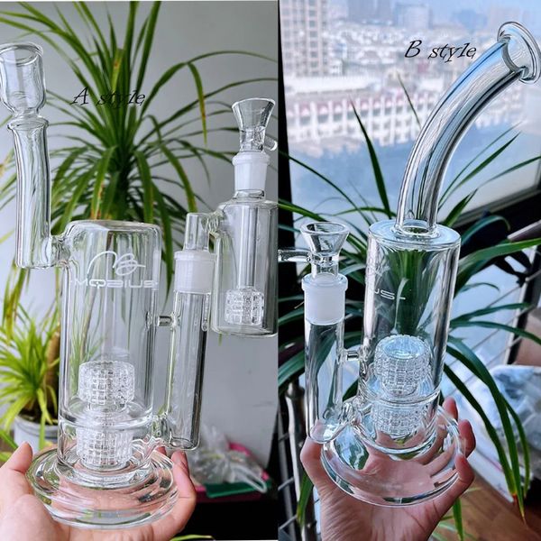 Nuovo Mobius Matrix perc Narghilè Bong Shisha riciclatore piattaforme petrolifere inebrianti bong d'acqua in vetro fumatori tubi di vetro unici con ciotola da 18 mm