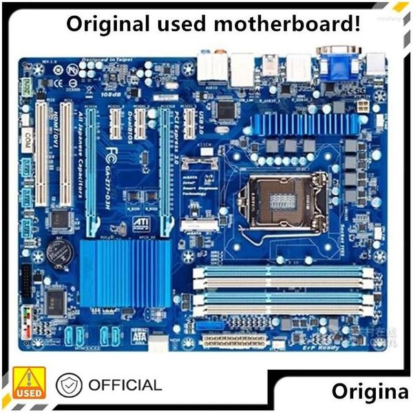 Placas-mãe para Ga-Z77-D3H Z77-D3H placa-mãe lga 1155 ddr3 intel z77 p8z77 desktop mainboard sata ii pci-e x16 usado entrega de gota c ot2xe