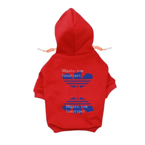 Designer roupas para cães tempo frio macio cão hoodie premium cão moletom com capuz com padrão de carta clássico casaco de algodão de alta qualidade para cão gato luxo pet qutfit s y5