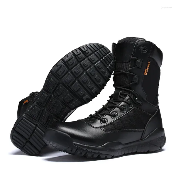 Sapatos de fitness homens botas táticas militares outono preto forças especiais combate campo bota ao ar livre leve anti colisão zapatillas hombre