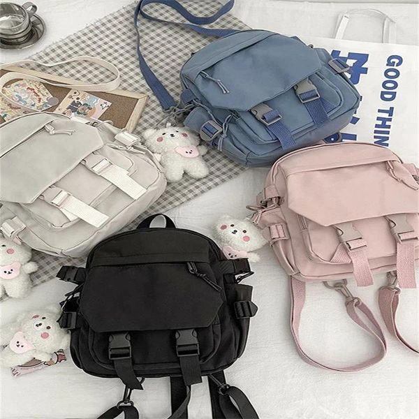 Sırt çantası moda backbag bayan yüksek kapasiteli kolej modaya uygun kadınlar dizüstü bilgisayar çantası sevimli ve minimalist tuval çantaları