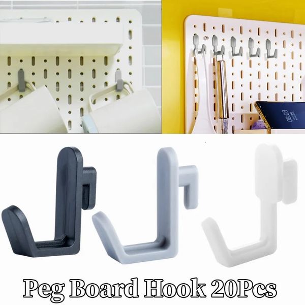 Pegboard Peg Board Gancho Plástico J Style Display Estudo Hole Plate Shelving Hooks Utility Shelf Hanger para Home Storage Organizer 240319