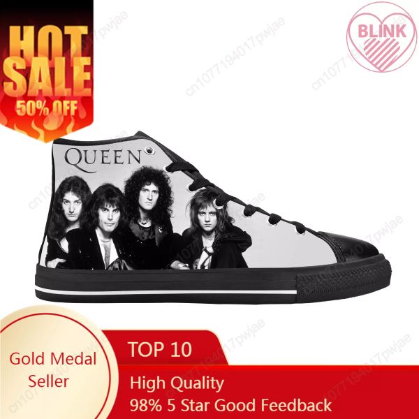 Schuhe Freddie Mercury Rock Band Musik Sänger Königin coole Freizeittücher Schuhe hochtop bequem atmungsaktiv 3D -Druck Männer Frauen Sneaker