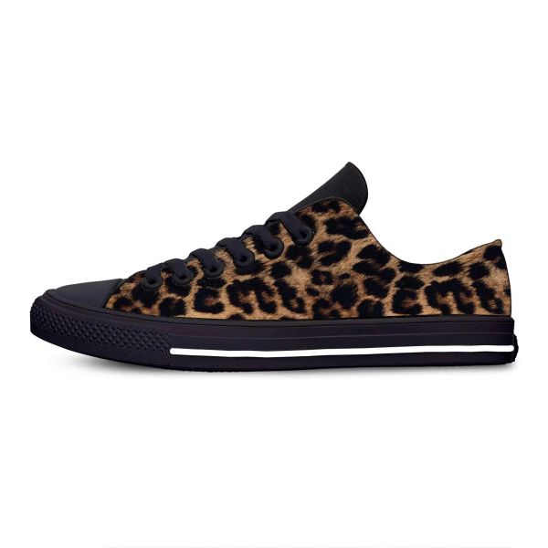 Sapatos Animal Pantera de leopardo de leopardo Padrão de moda moda Sapatos de pano casual top baixo confortável respirável impressão 3D Homens homens tênis