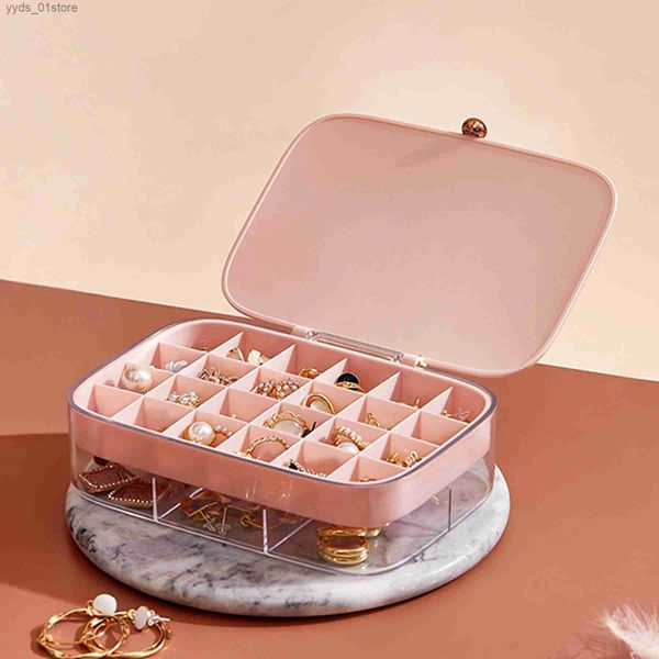 Schmuckschatullen SmartOrganizer Großhandel 30PCS Kunststoff-Schmuckschatulle Zwei Laryer 30komp.Ohrring, Ringe, Halskette, alles in einem Schmuck-Organizer L240323