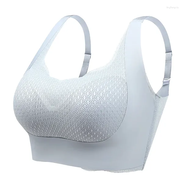 Reggiseni Reggiseno sottile di grandi dimensioni Fisso Coppa piena Senza cuciture Fasciatura anteriore Correzione regolabile Intimo Push Up senza fili da donna 6XL