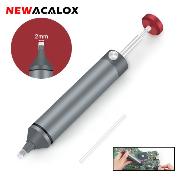 Tipps Newacalox Solder Sucker Entlötpumpe Aluminium Zinn Entfernen Stift Leistungsstarke Vakuum Saug Entlötwerkzeug Schweißen Reparatur Werkzeug