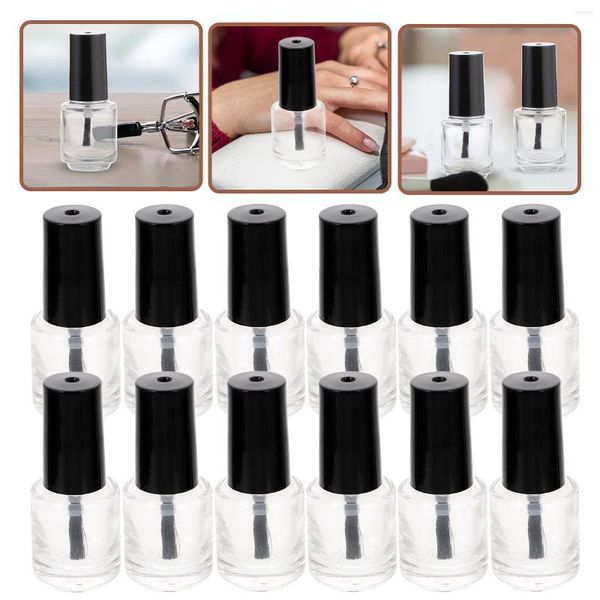 Garrafas de armazenamento 20pcs escova transparente vazia DIY frascos recarregáveis com tampa 5ml