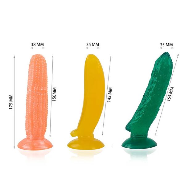 Sexspielzeug für Erwachsene, Dildo, Gemüseserie, Banane, Mais, Gurke, Vorraum, Analplug, weibliches Masturbationsgerät 240315