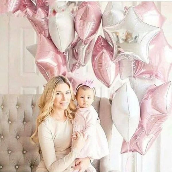 Party-Dekoration, 50 Stück, Babyparty, 45,7 cm, rosafarbener Goldstern, Heliumfolienballons, Geburtstagszubehör für Erwachsene, Jubiläum