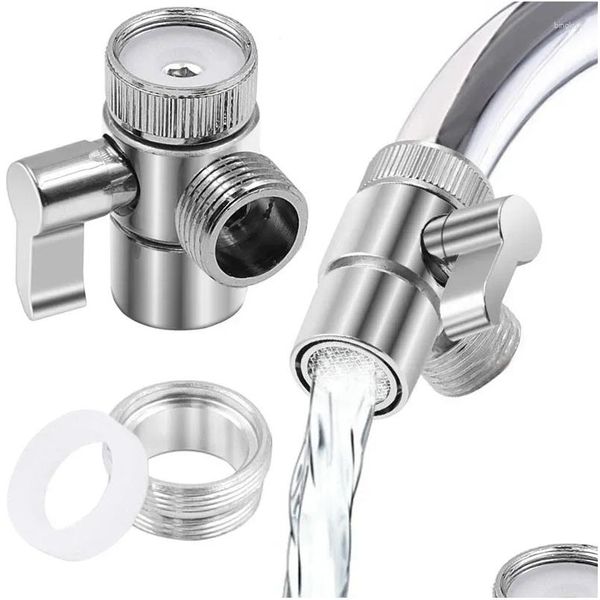 Küchenarmaturen Zinklegierung Schalter Wasserhahn Adapter Waschbecken Splitter Umsteller Vae Wasserhahn Anschluss WC Bidet Dusche Kichen Drop Delive Otd7Q