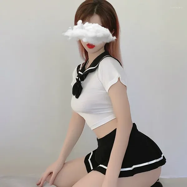 Bras conjuntos japonês kawaii jk uniforme mulheres bonito meninas minissaia lolita estudante sexy colagem festa anime cosplay traje 2024