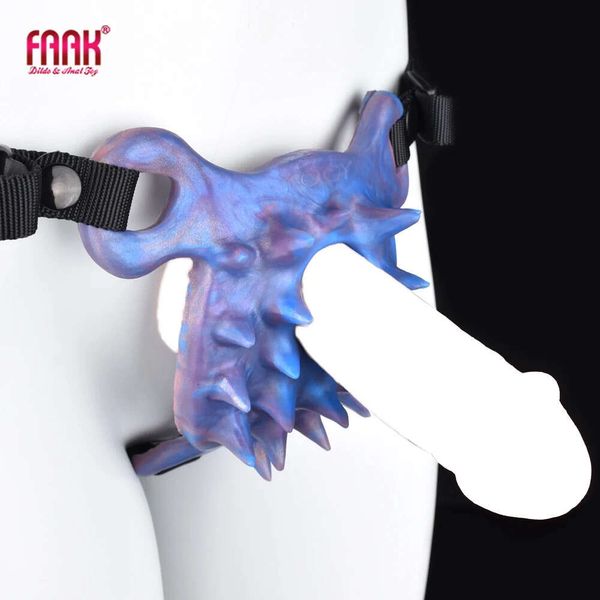 Masturbatori FAAK Fantasy Grinders Strap-on in silicone Giocattoli sessuali per uomini Donne Masturbarsi Wolfsbane Massaggio Prodotti indossabili per i preliminari