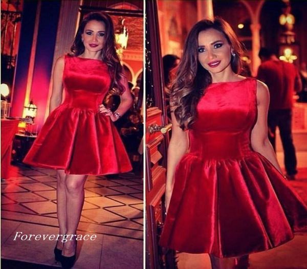 Ucuz Kırmızı Kısa Homecoming Elbise Bir Çizgi Mürettebat Boyun Kolsuz Kızlar Giyin Kokteyl Mezuniyet Partisi Elbise Özel Made Plus SI9194841