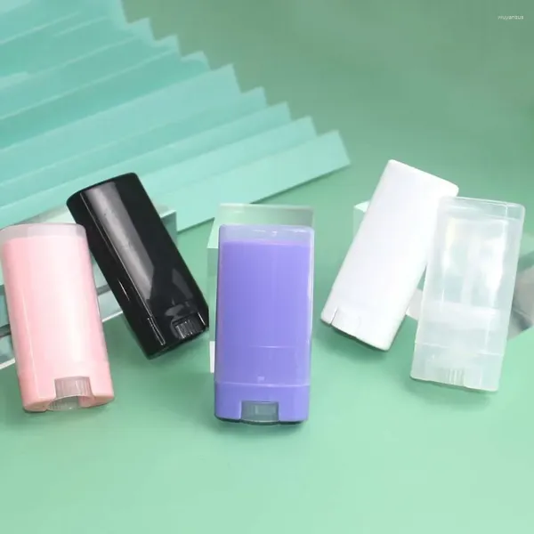 Aufbewahrungsflaschen, leere ovale Lippenröhre, Kunststoff, weiß, solide, Parfüm-Deodorant-Behälter, tragbare Make-up-Lippenstift-Röhren
