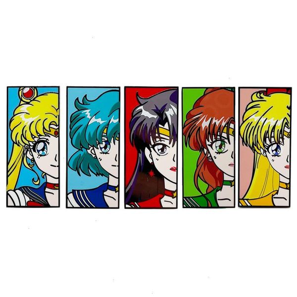 Distintivo di Sailor Moon per l'infanzia della ragazza Simpatico film anime Giochi Spille in smalto duro Raccogliere Spilla per cartoni animati Zaino Cappello Borsa Colletto Distintivi con risvolto 1245