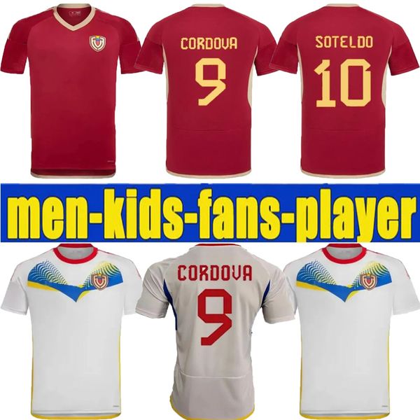 2024 2025 Venezuela Soccer Jerseys squadra nazionale SOTELDO SOSA RINCON CORDOVA CASSERES BELLO JA.MARTINEZ RONDON OSORIO 24 25 maglia da calcio KIDS KIT Rosso bianco