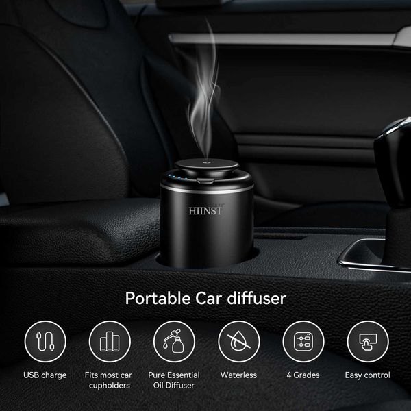 Deodorante per auto HIINST Deodorante per auto con aromaterapia ricaricabile USB di lusso con diffusore di aroma per auto con olio essenziale anidro prodotto 24323