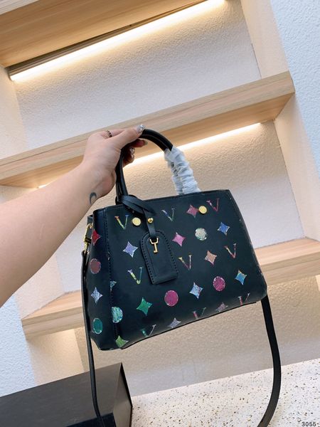 Ограниченная серия BB большая сумка Цветная трафаретная печать дизайнерская сумка женская сумка через плечо клатч кожаные пакеты для покупок